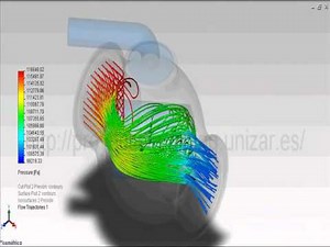13 Simulación de flujo con CFD SolidWorks: Flujo valvula, trayectorias y presión.wmv