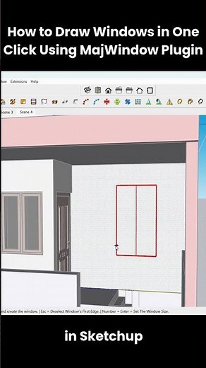How to Draw Windows in One Click Using MajWindow Plugin in Sketchup #shorts