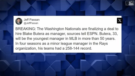 Nationals make Blake Butera MLB's youngest manager since '72