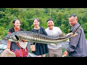 Catching Sturgeon - Enjoying Special Sturgeon Hotpot - Northwest Vietnam Cuisine | SAPA TV
