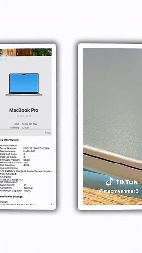 💻 MacBook Pro 16-inch – M1 Max Chip ⚡ 10-Core CPU 🎮 32-Core GPU (Ultra Powerful Graphics) 🚀 32GB RAM 💾 1TB SSD Storage 🎨 Silver Color ⌨️ EU English Keyboard 🔋 Battery Cycle Count 0 (Battery has been replaced – 100% Battery Health) 📦 No Box 🔌 Comes with Original Charger 🧾 Body Condition: 85% (Have some dents as shown in photos, but no effect on performance or usage) 💰 ONLY 34,900 THB
