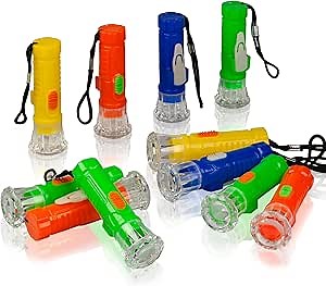 PROLOSO 50PCS Small Flashlights with Lanyard Miniature Handheld Torch for Kids Hiking Camping Glow in the Dark Party Favors Class Prizes Christmas Stocking Stuffers