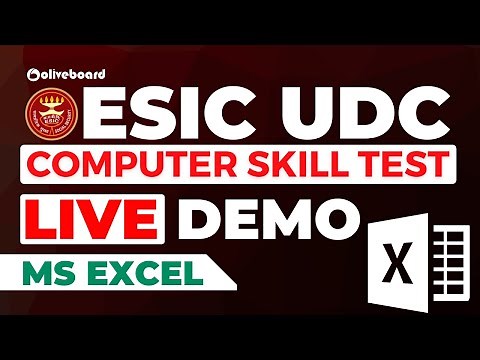 ESIC UDC Computer Skill Test 2022 | Live Demo | MS Excel | By Vivek Sir