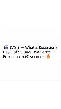 [Day 3] Recursion Explained Simply 🔥 (Best Beginner Explanation) |