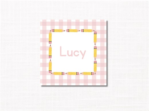 Personalized Kids Backpack Tag, Custom Name Pencil Design (digital Download) - Etsy