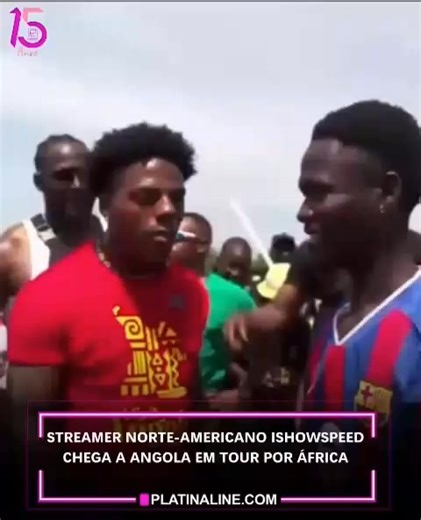Streamer norte-americano IShowSpeed chega a Angola em tour por África O streamer norte-americano Darren Jason Watkins Jr., conhecido mundialmente como IShowSpeed, chegou a Angola nesta segunda-feira, 29 de Dezembro, no âmbito da sua tour por África. Com uma presença digital avassaladora, 42,9 milhões de seguidores no Instagram, 46,9 milhões no YouTube e 45 milhões no TikTok, o criador de conteúdos é actualmente um dos maiores fenómenos da internet a nível mundial. A passagem de IShowSpeed pelo c