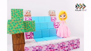 Magnetic Blocks - Princess Castle 112 pcs Polar Cubes Magnetic Building Blocks Set Designed in USA Sensory Princess Blocks