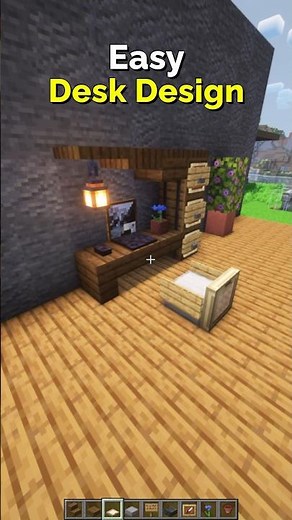 Make an Easy Desk Design in Minecraft – Simple Decoration | CupSapling #minecraft #shorts #easy
