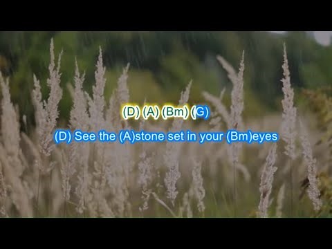 U2's "With or Without You" play along with scrolling guitar chords and lyrics