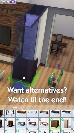 Warning: May cause your Sims to suddenly feel too fancy to eat grilled cheese again. 💅🎣 Here’s the built-in fishtank tutorial you didn’t know you needed. 🐠✨ #TheSims4 #sims4build #sims4tips | ElliSims