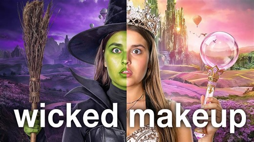 Green vs pink makeup challenge - Wicked edition! 💚💗