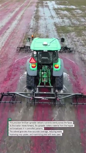 Precision Fertilizer Spreader Paints Fields for Maximum Yield #Farming #AgTech #Machinery