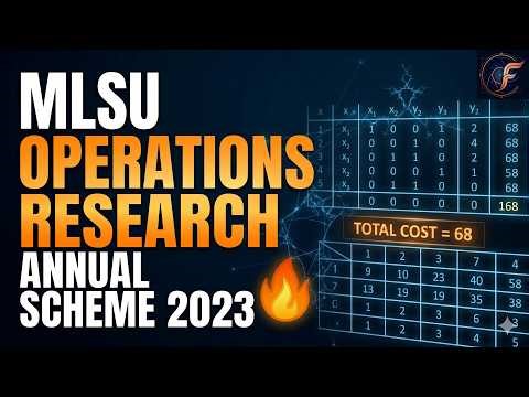 MLSU B.Sc 6th Sem Operation Research Paper Solved | Annual Scheme 2023