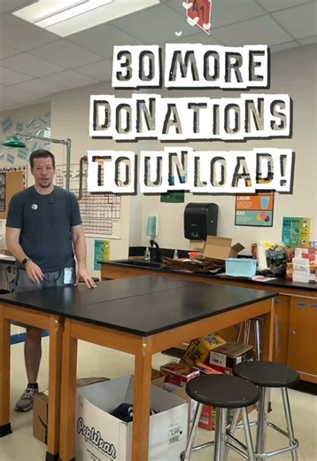 30 more donations to open! #teacher #teachersoftiktok #teachertok #unboxing #donation