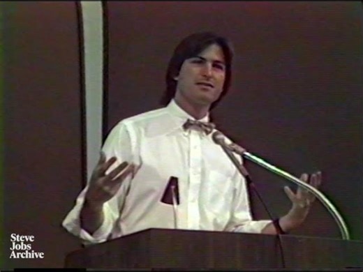 A 28-year-old Steve Jobs gives a talk at the 1983 International Design Conference in Aspen | Nidhi Wadmark