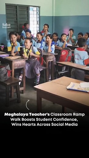 Tube Indian on Instagram: "A heartwarming video from St. Dominic Savio Higher Secondary School in Garobadha, Meghalaya, has gone viral for all the right reasons. Teacher Tengsmart M Sangma turned an ordinary lesson into a fun and confidence-boosting ramp walk activity inside the classroom. The students walked between desks while classmates cheered, showing off dance moves, poses, and even acting out characters from their syllabus. Sangma explained that the activity was linked to their lessons, w