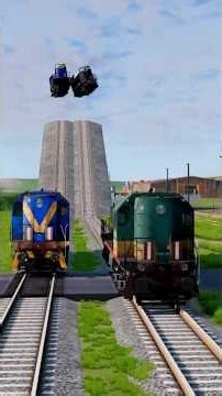Impossible Weird V Rail Tracks & Spinners Cars VS Trains BeamNG Drive #beamngshorts