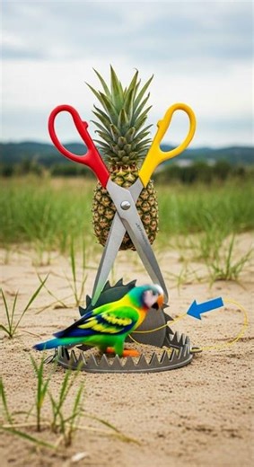 dangerous! trap with scissors