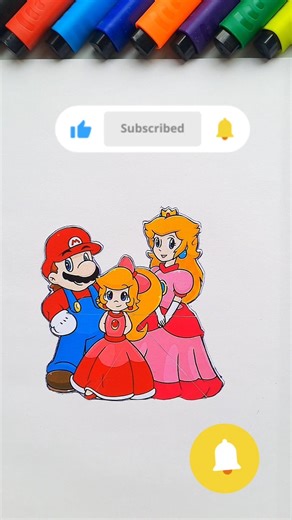 The Super Mario Galxy Mario Princessa Peach and baby ❤️ love you #love #baby #peach #marioart