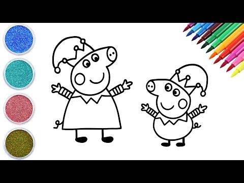 Peppa Pig and George Drawing | Easy Peppa Pig Coloring for Kids