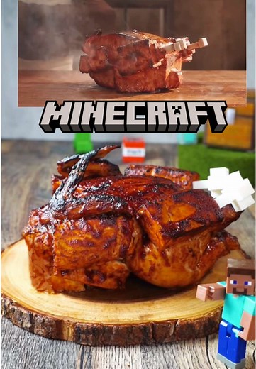 スティーブのラバチキン（溶岩チキン）🌋🍗作ってみた🐓‼️ #Minecraft #foodtiktok #lavachicken #マイクラ