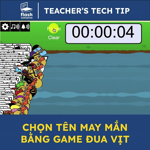 Chọn tên may mắn qua trò chơi đua vịt