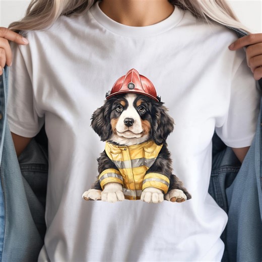 Firefighter Bernese Mountain Dog Shirt, Funny Dog Mom Shirt, Dog Lover Gift, Vintage 90s Dog Meme Shirt - Etsy