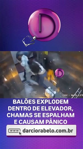 darciorabelo.com.br on Instagram: "Três pessoas viveram momentos de pânico em Mumbai, na Índia, após um conjunto de balões explodir dentro de um elevador. O episódio ocorreu nessa segunda-feira (2/2) e foi registrado em vídeo por uma câmera de monitoramento. Na ocasião, uma mulher entrou no elevador, seguida por um homem que carregava um amontado de balões dentro de um saco plástico. Outro rapaz entrou no elevador na sequência. Antes mesmo que a porta se fechasse, os balões pegaram fogo e explod
