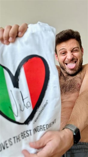 VITO COPPOLA on Instagram: "Finally arrived my personalised Apron !!! 😝🇮🇹 I am so happy to share with you that Vito’s Aprons will be on sale from tomorrow. 🙌 Oh Mamma Mia I am jumping like a little kid right now 🥳 For those of you who are coming see you tomorrow at the food festival. 💪😉 #loveisthebestingredient #vito 🩵"