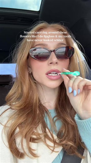 flossing mid day makes me feel cleaner than redoing my makeup | flossing brush