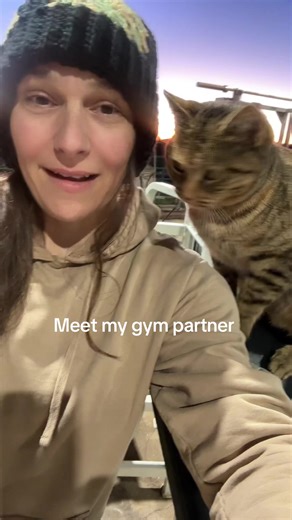 Gym cat (mama kitty) she never leaves the gym barn gym outdoor gym gym cat gym partner over 40 bodybuilder bikini competitor mom millennial