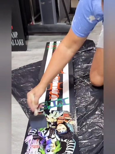 Beetlejuice porch sign #onthisday #porchleaner #wooddecor #woodsign #Halloween #porchsign #mamaneedsanap2 #beetlejuice