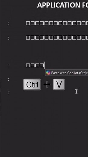 Tips for Make Application form in MS Word | #shorts application form in ms word