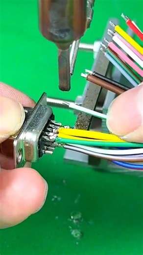 Ultimate Precision: 9-Pin Custom Data Cable Wiring 🛠️ #FixFactor #solderingiron #howto #diy #europe