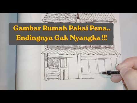 Sketsa Rumah Klasik Pakai Pena – Full Detail & Realistis!