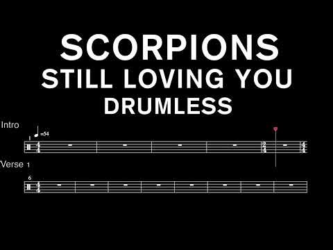 Scorpions - Still Loving You - Drumless (with scrolling drum sheet)