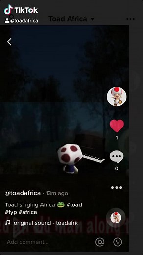 Toad singing Africa🐸 #fyp #toad #africa