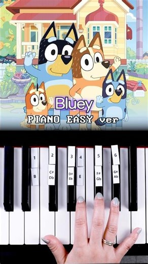 Bluey 💙 Easy piano with 6 keys 🎹