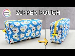 [DIY] Zippered Box Pouch Sewing Tutorial | Easy Sewing (ospring_sewing)