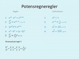Potensregneregler