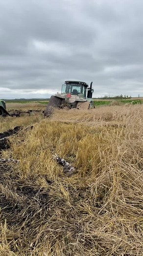 Tractor Tilling Soil in Agricultural Field