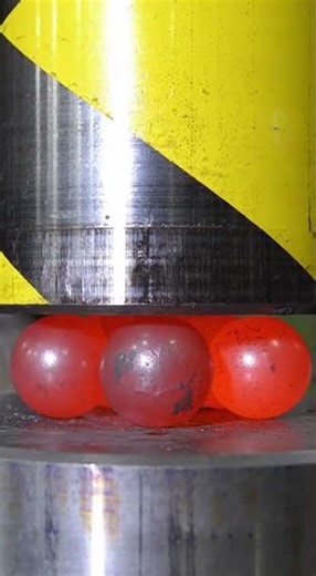 Bearing balls vs. Hydraulic Press! 🔥🧱 #HydraulicPress #Satisfying #OddlySatisfying #ASMR