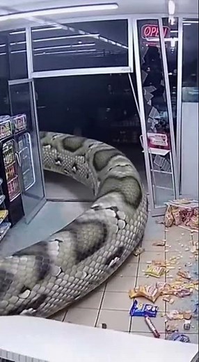 MASSIVE PYTHON INVADES STORE! 🤯 (Crazy CCTV Footage) #Shorts