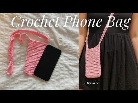 How to crochet a cute phone bag | perfect for beginners + great scrap yarn project