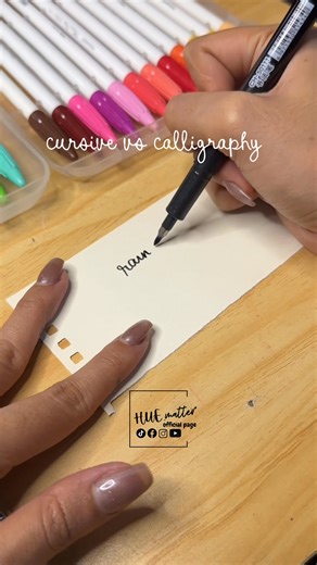 3K views · 32 reactions | cursive vs. calligraphy. Stay safe and dry evryone! #cursivewriting #CursiveHandwriting #calligraphy | HUE.matter | Facebook