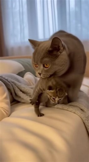 Mother cat introduced her kitten to baby 💙☘️ | Paws & Hugs