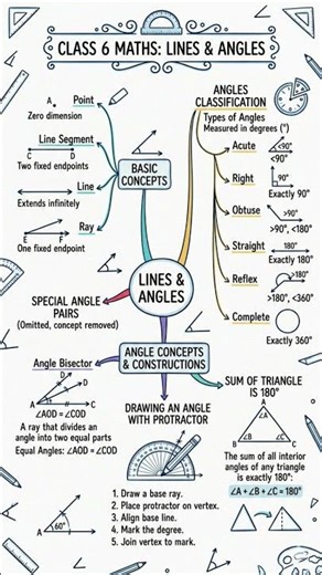 LINES & ANGLES: Class 6 Math Mind Map(You WON'T Believe #7!)