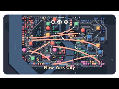 mini motorways (1st Try: weekly challenge 2026 01 12-18) [no commentary gameplay]