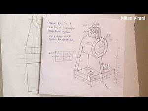 Orthographic Projection with First angle projection Engineering Graphics and Engineering Drawing