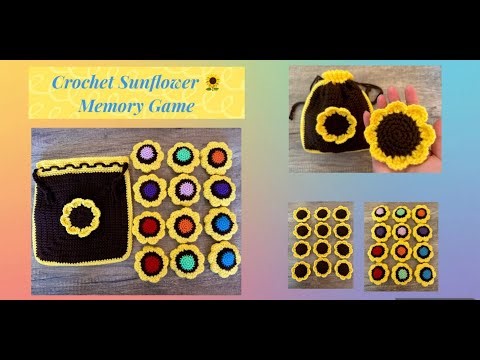 Crochet Sunflower Memory Game - Crochet ideas - Toys for all ages - Plushies